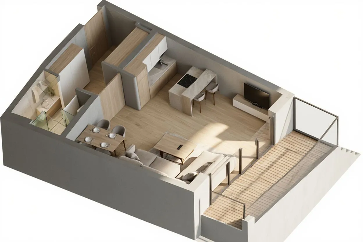 Sale, one bedroom apartment, 42m², Bečići, Budva