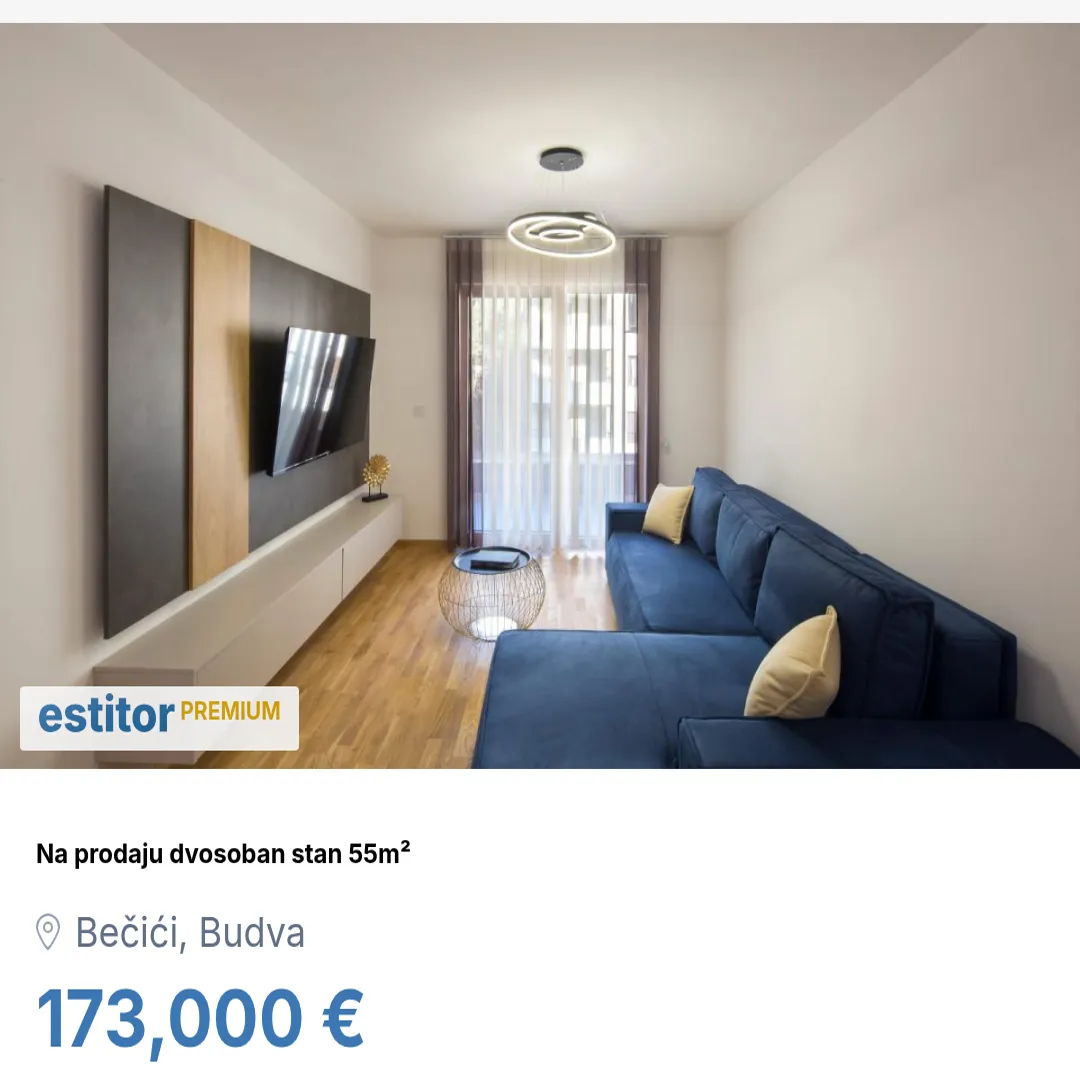 Prodaja, dvosoban stan, 55m², Bečići, Budva