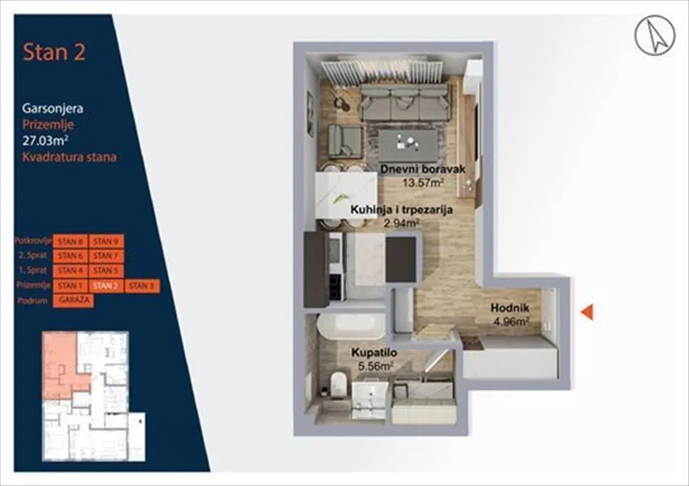 Sale, studio apartment, 27m², Voždovac Sve Podlokacije, Beograd