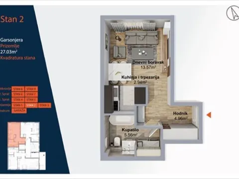 Sale, studio apartment, 27m², Voždovac Sve Podlokacije, Beograd - image 2