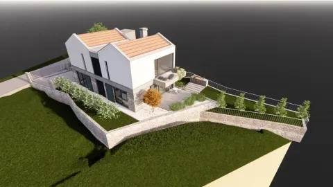 3D render eksterijera moderne kuće sa uređenim dvorištem. - image 5