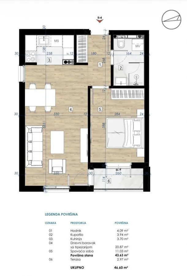 Prodaja, stan, 47m², Zabjelo, Podgorica