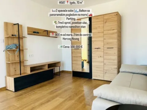 Prodaja, dvosoban stan, 70m², Igalo, Herceg Novi