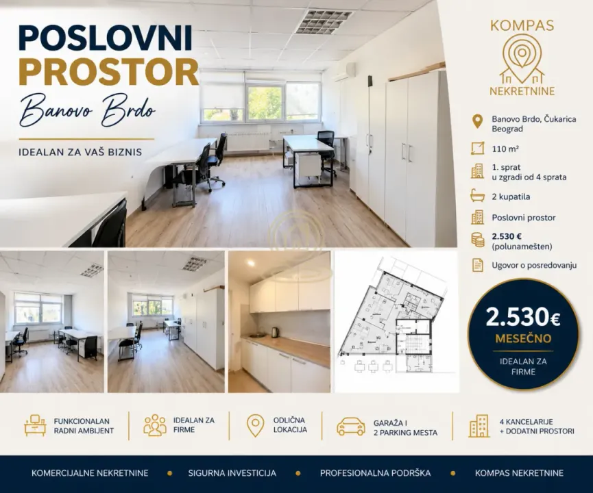 Izdavanje, poslovni prostor, 110m², Čukarica, Beograd