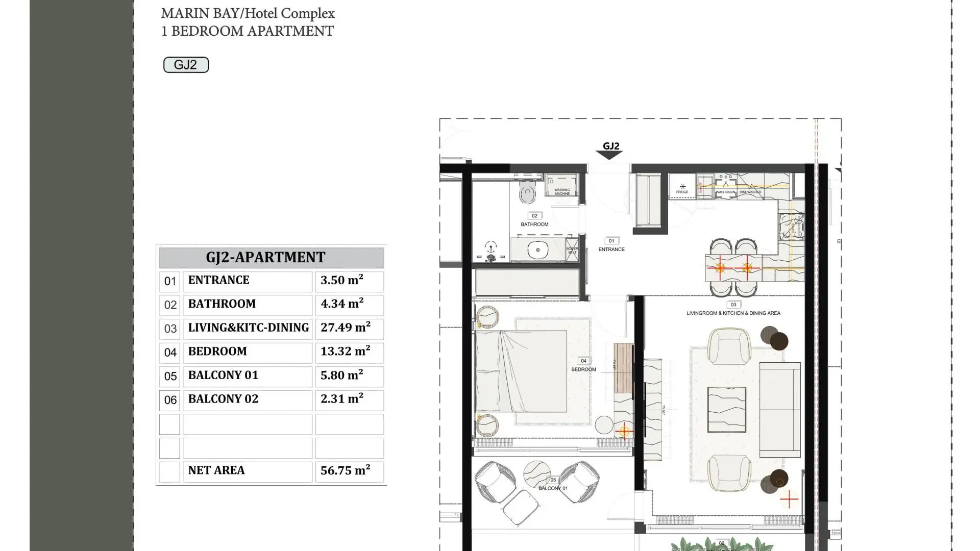 Sale, one bedroom apartment, 56m², Dobre Vode, Bar