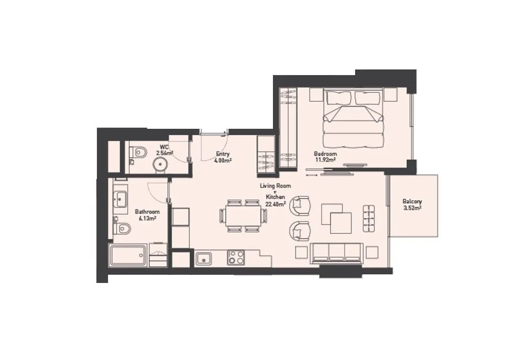 Sale, one bedroom apartment, 60m², Centar, Budva