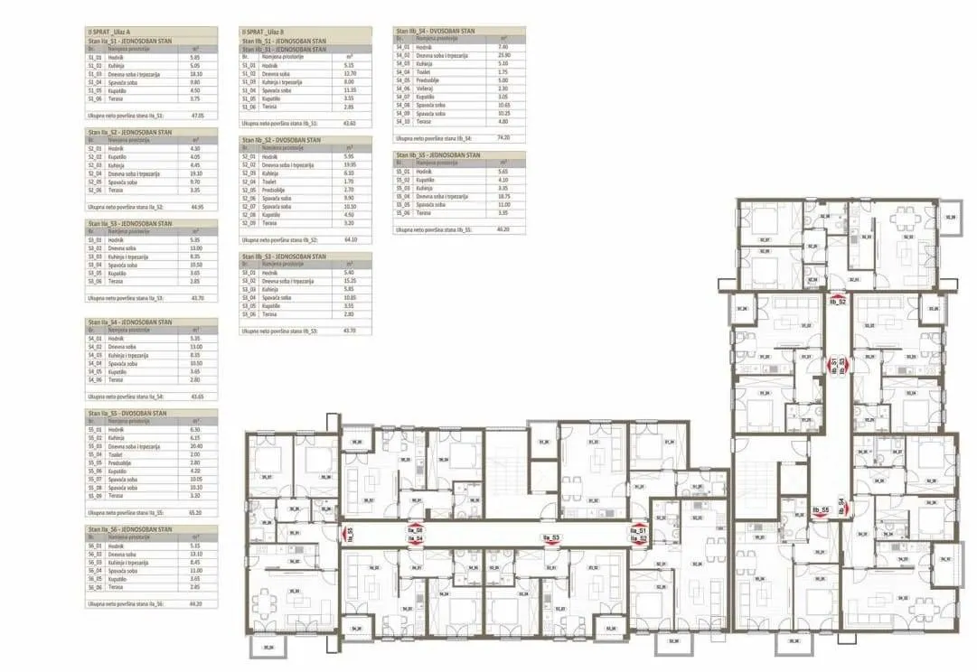 Prodaja, jednosoban stan, 44m², Stari Aerodrom, Podgorica