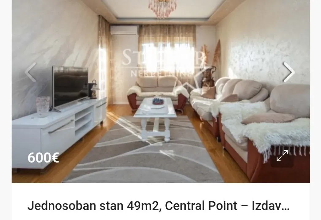 Izdavanje, jednosoban stan, 49m², Central Point, Podgorica