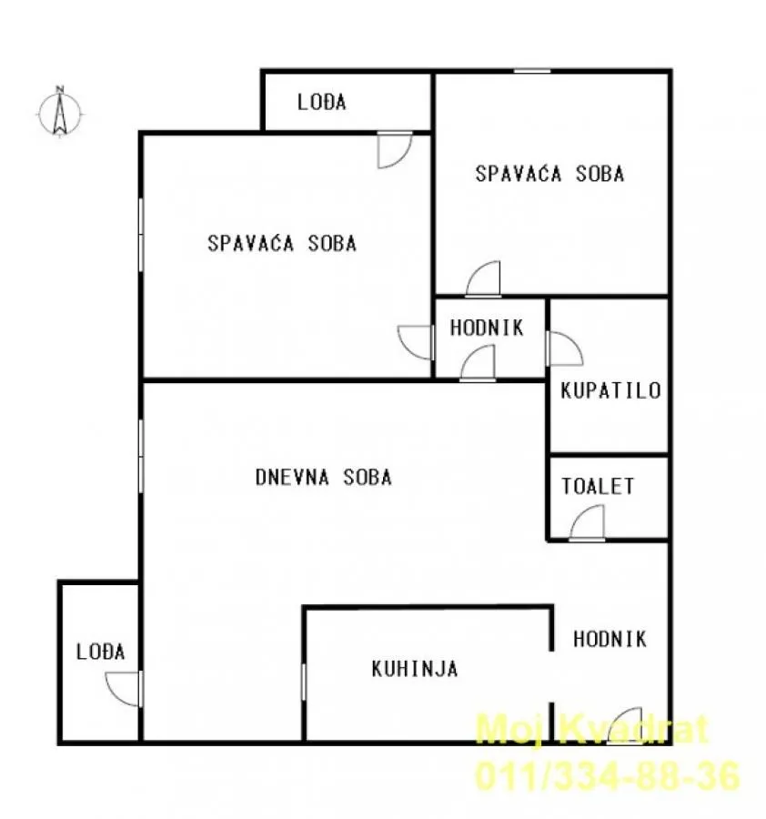 Prodaja, dvosoban stan, 60m², Miljakovac, Rakovica