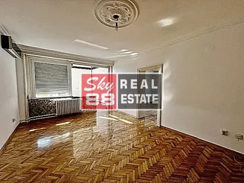 Empty living room with wooden parquet flooring and access to the terrace. - image 2