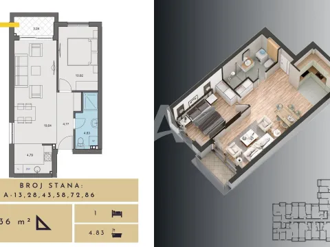 Prodaja, dvosoban stan, 67m², Budva, Crna Gora - image 17