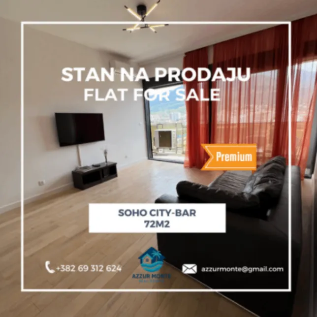 Prodaja, jednosoban stan, 72m², Soho City, Bar