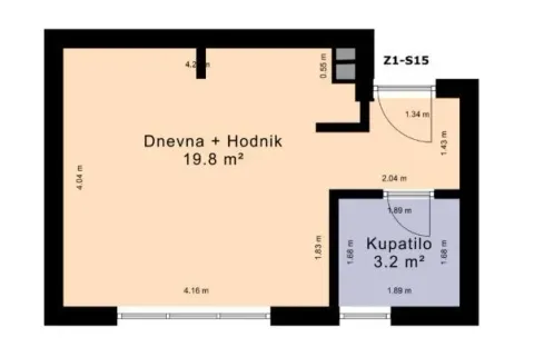 Osnova stana sa rasporedom prostorija i dimenzijama. - image 2