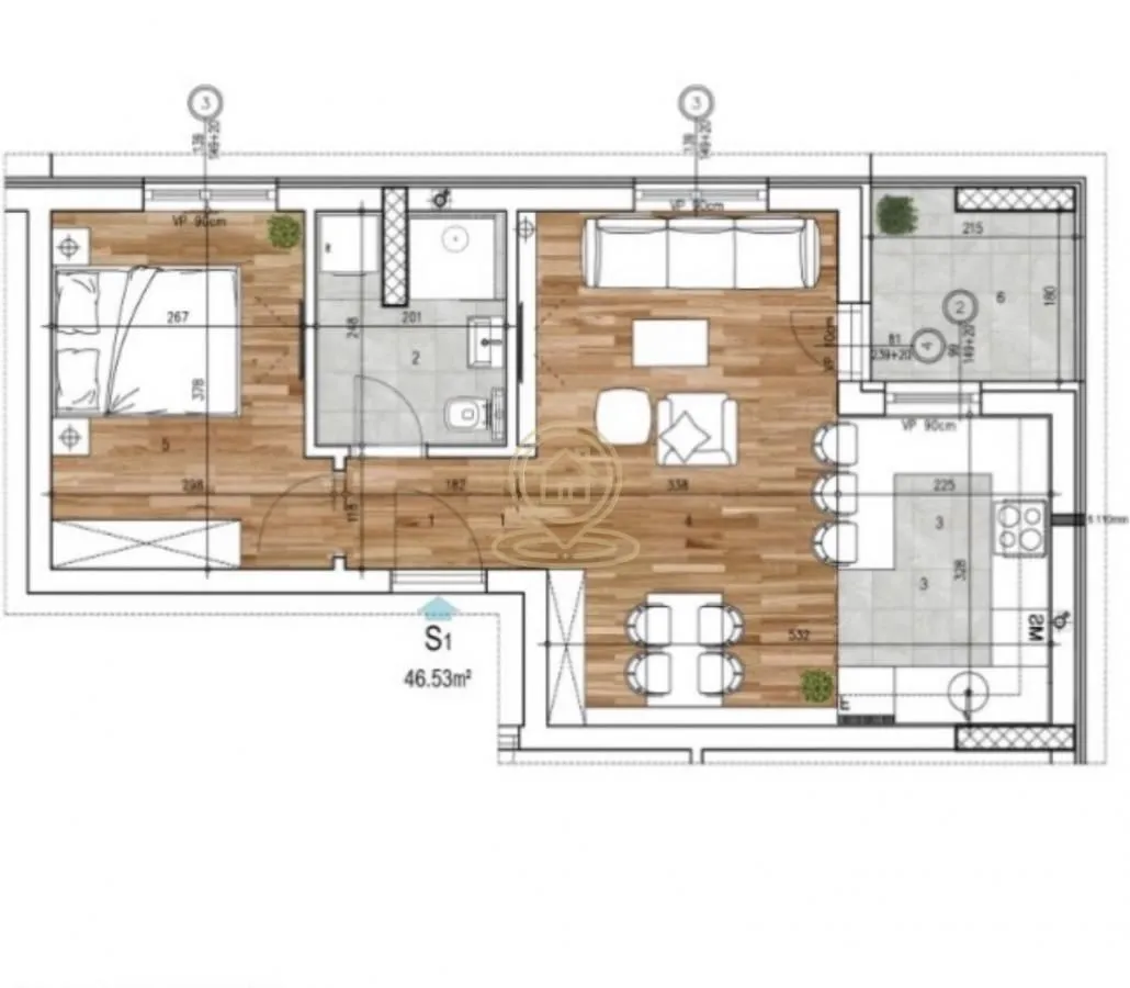 Rent, two bedroom apartment, 46m², Rotkvarija, Novi Sad Sve Podlokacije