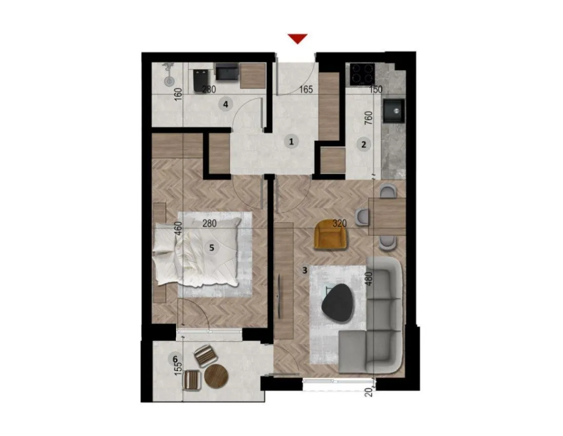 Sale, apartment, 44m², Šušanj, Bar