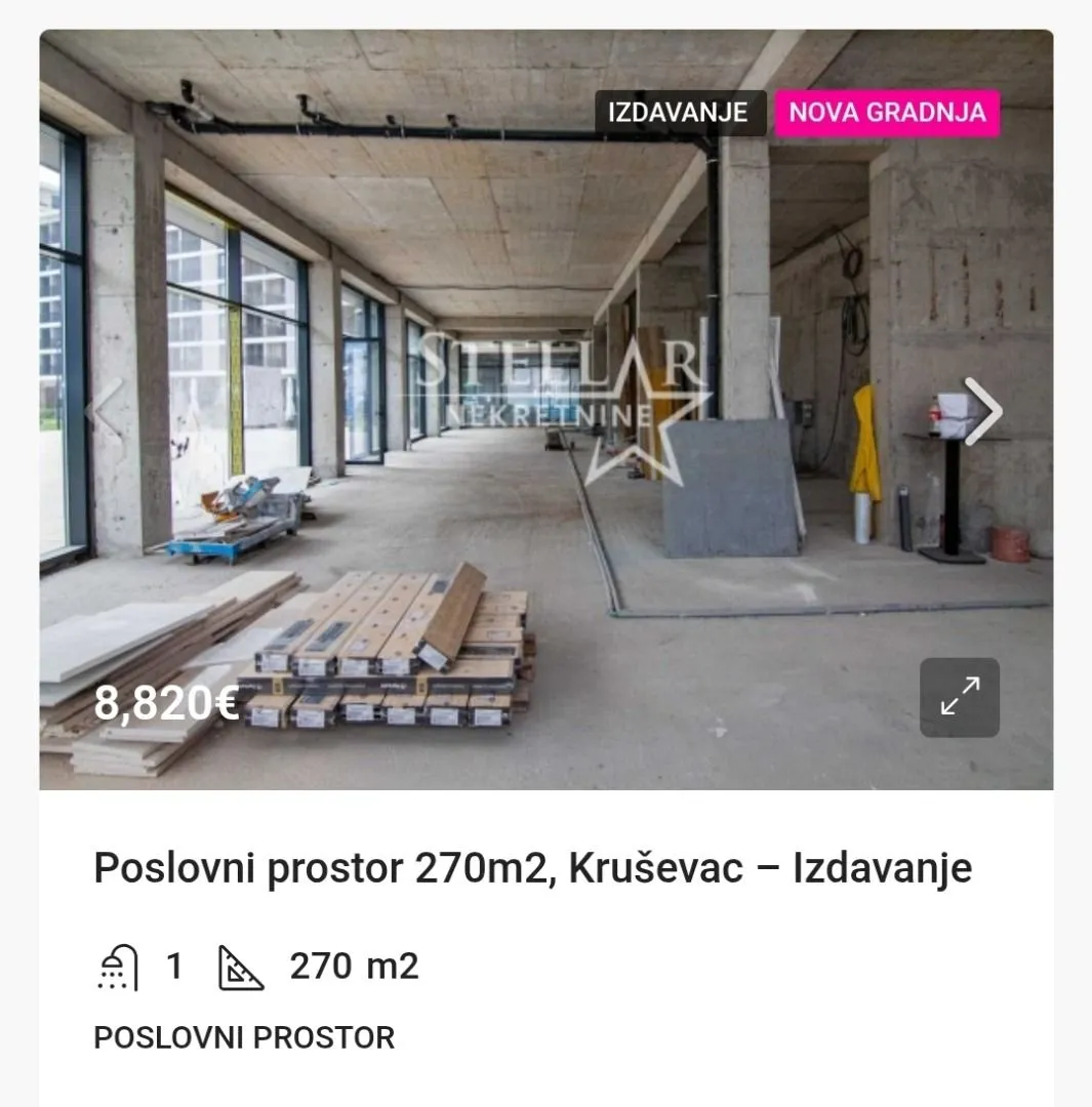 Rent, office space, 270m², Kruševac, Podgorica