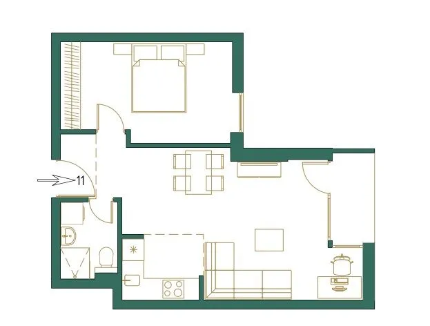 Sale, one bedroom apartment, 46m², Centar, Kolašin