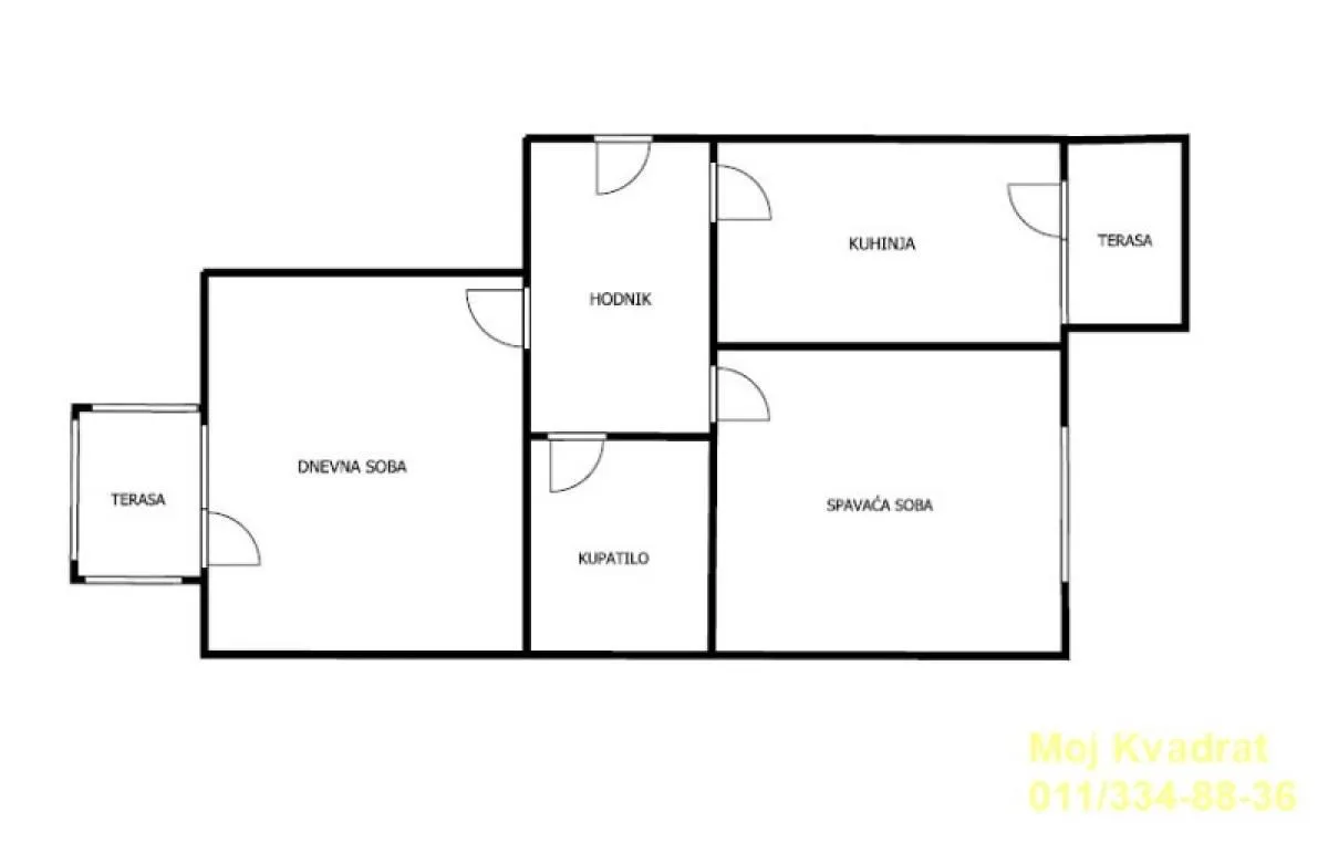 Prodaja, dvosoban stan, 48m², Vračar Sve Podlokacije, Beograd