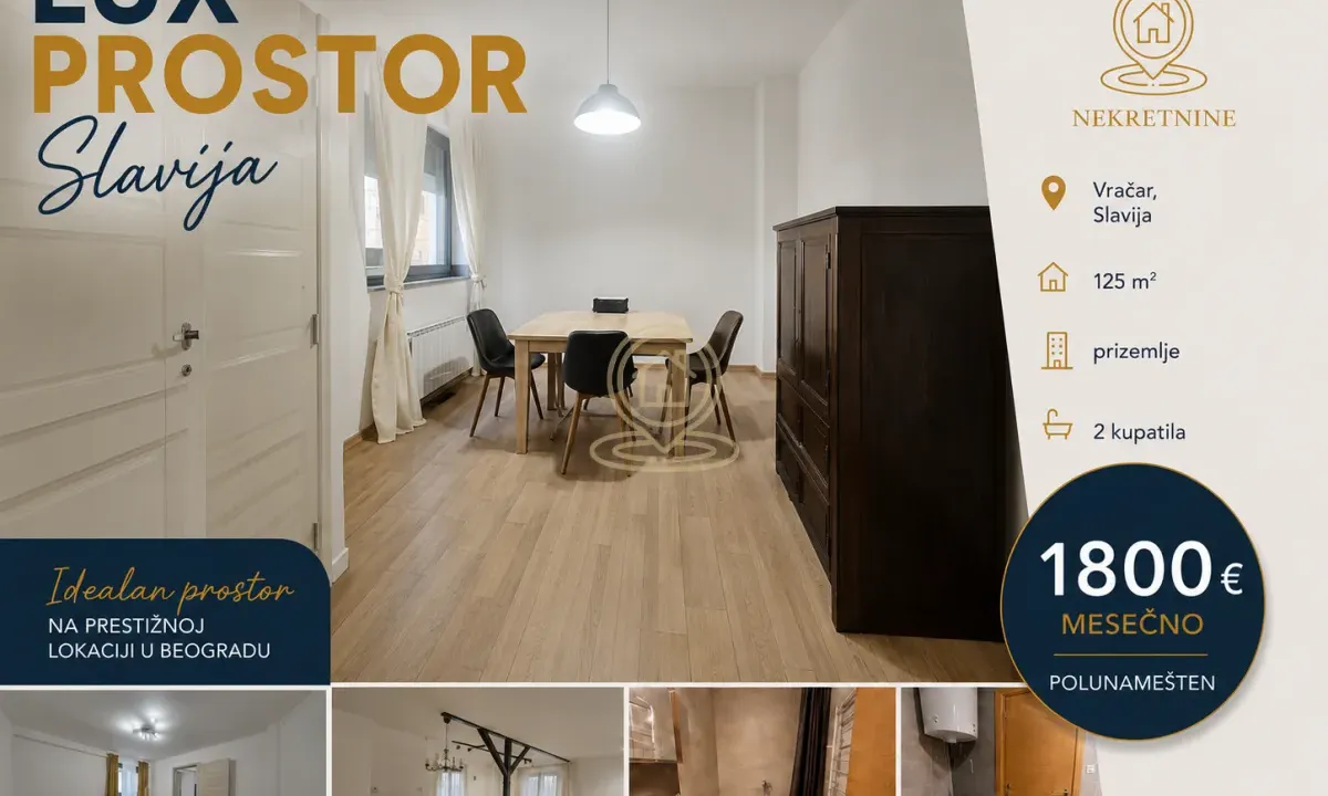 Rent, office space, 125m², Slavija, Vračar Sve Podlokacije