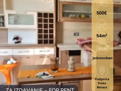 Rent, one bedroom apartment, 54m², Preko Morače, Podgorica - image 1