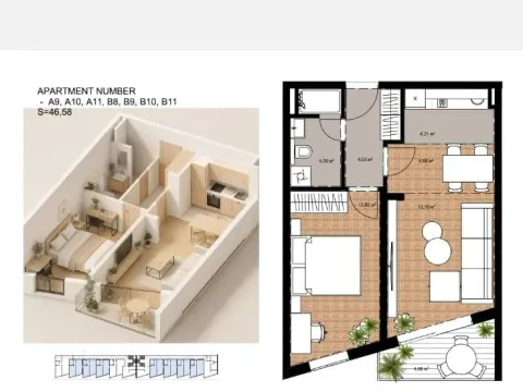 Sale, one bedroom apartment, 47m², Bečići, Budva - image 2