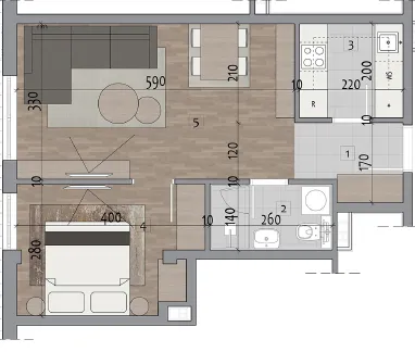 Prodaja, dvosoban stan, 50m², Medijana, Niš