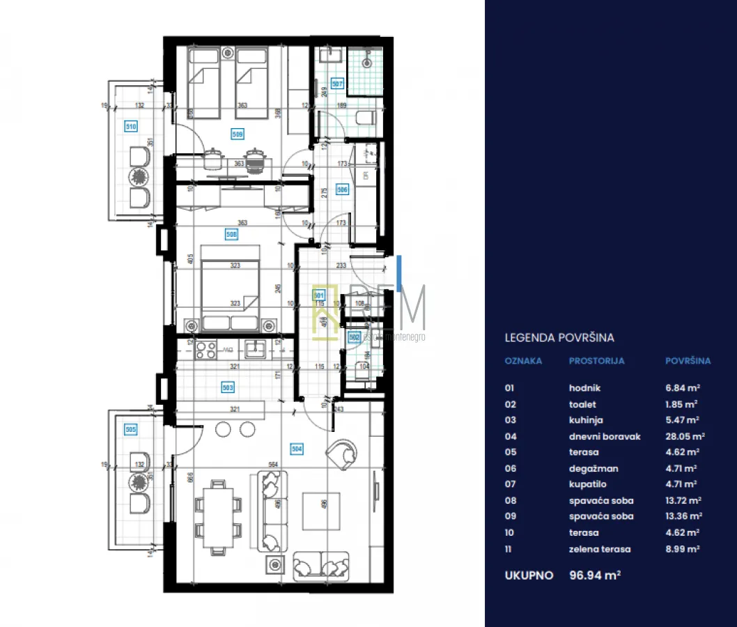 Prodaja, dvosoban stan, 63m², Podgorica, Crna Gora