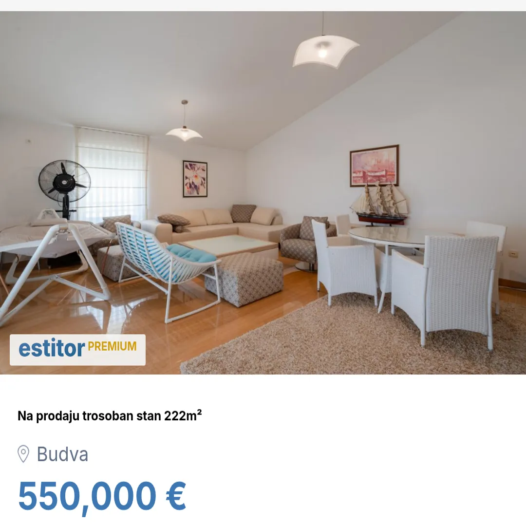 Prodaja, trosoban stan, 222m², Budva, Crna Gora