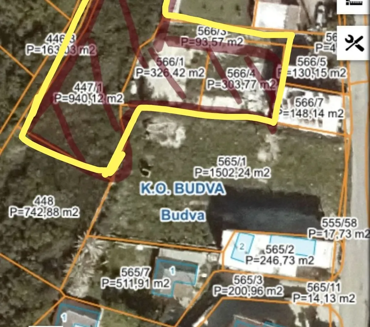 Rent, land lot, 1700m², Zaobilaznica, Budva