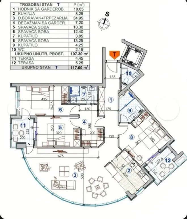 Rent, three bedroom apartment, 120m², Vezirov Most, Podgorica