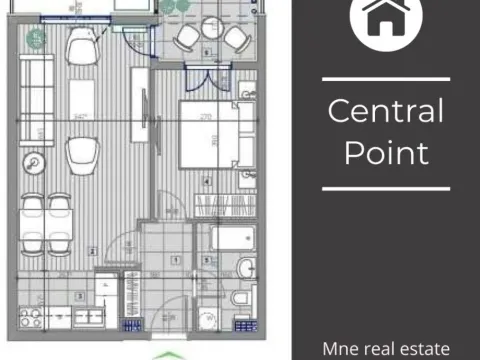 Sale, one bedroom apartment, 49m², Central Point, Podgorica