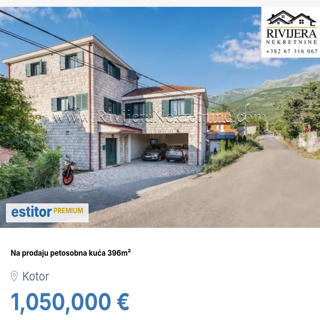 Prodaja, kuća, 396m², Kotor, Crna Gora
