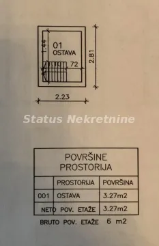 Osnova i tabela površina ostave sa dimenzijama. - image 30