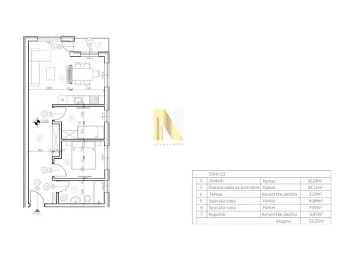 Sale, two bedroom apartment, 53m², Telep, Novi Sad Sve Podlokacije - image 3