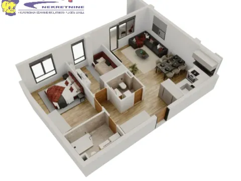 Sale, three bedroom apartment, 74m², Salajka, Novi Sad Sve Podlokacije