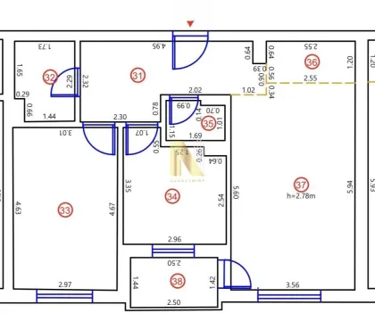 Osnova stana sa prikazanim rasporedom prostorija i dimenzijama. - image 15