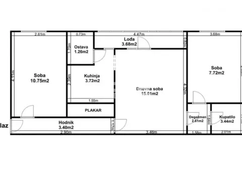 Prodaja, dvosoban stan, 54m², Savski Venac, Beograd