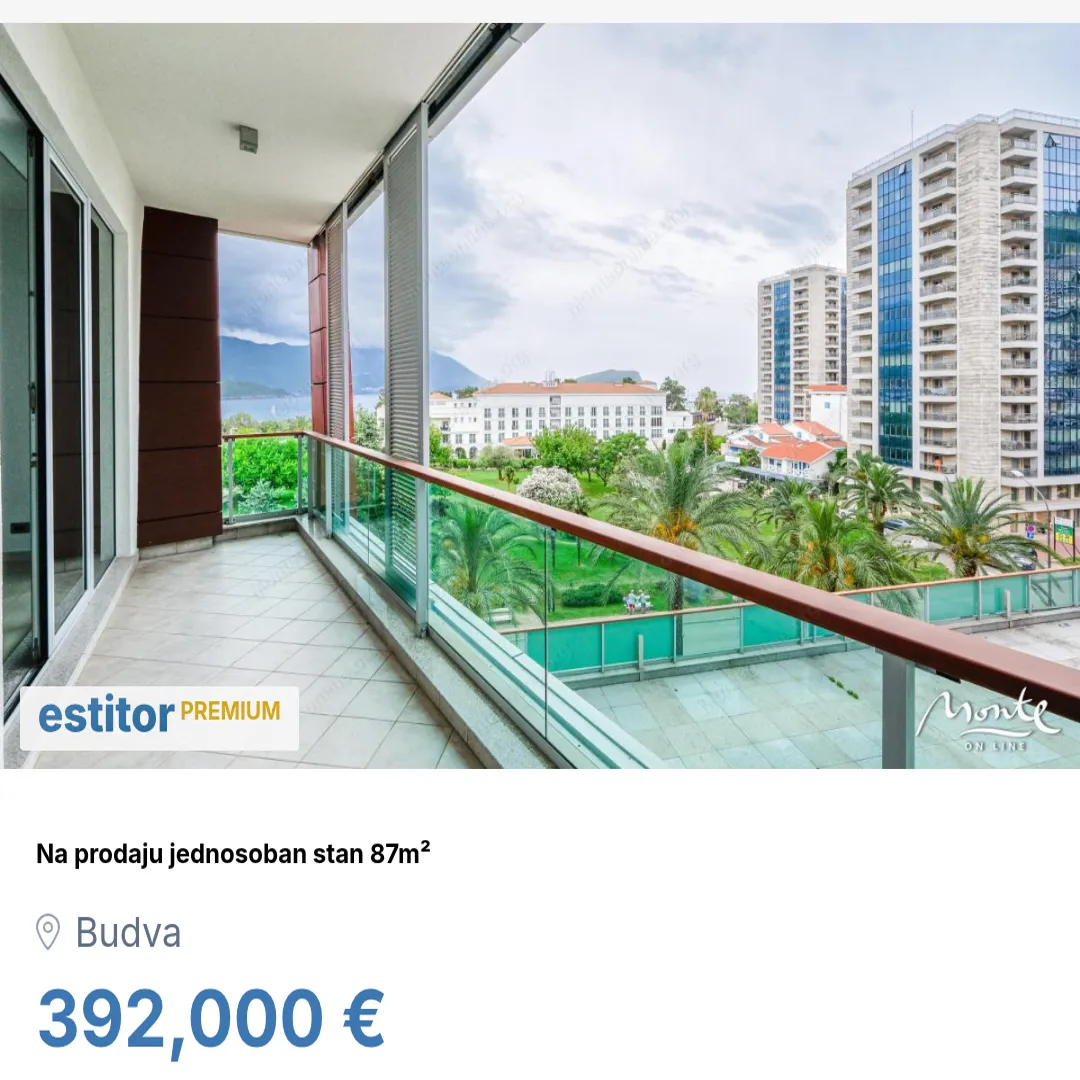 Sale, one bedroom apartment, 87m², Budva, Crna Gora