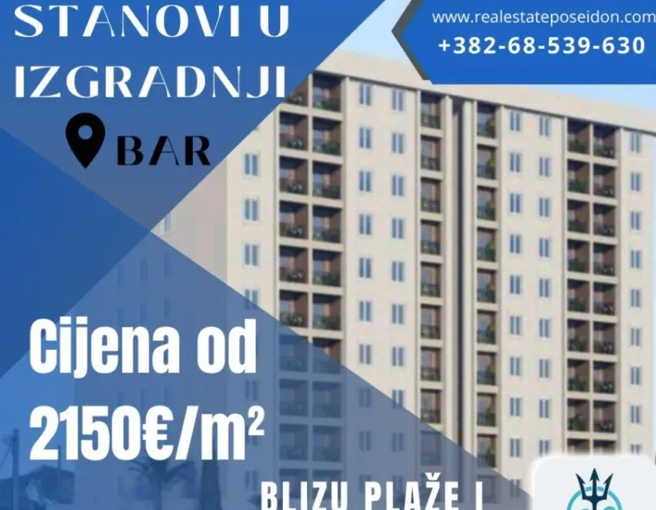 Prodaja, dvosoban stan, 52m², Bar, Crna Gora