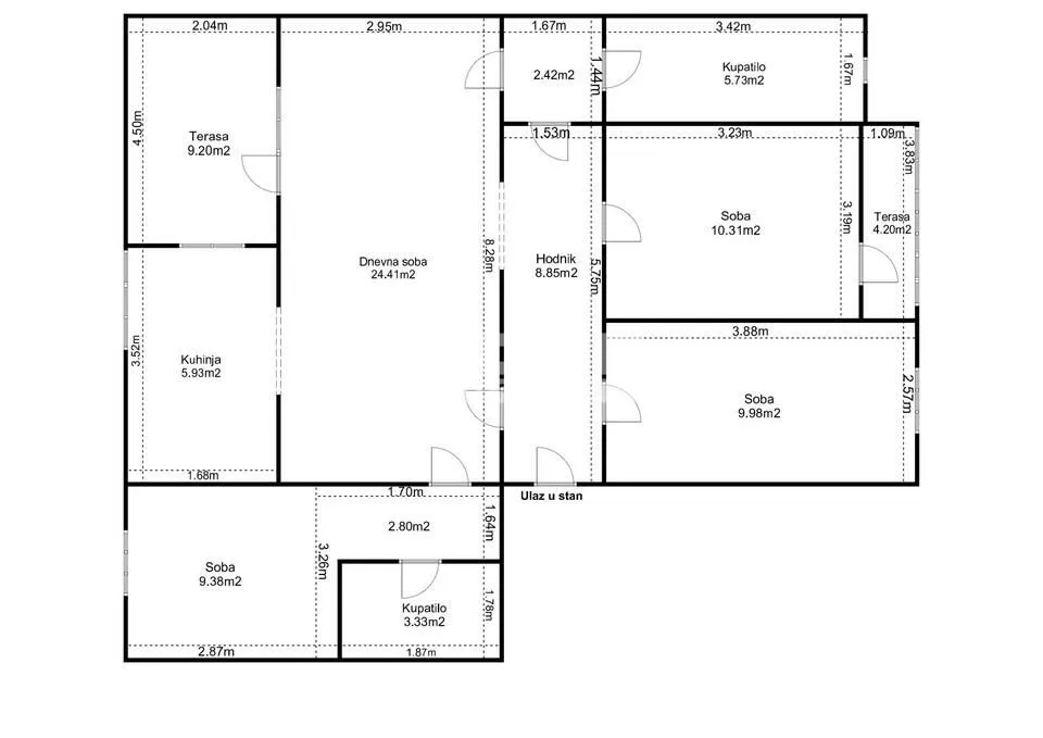 Sale, four bedroom apartment, 99m², Botanička Bašta, Palilula Sve Podlokacije