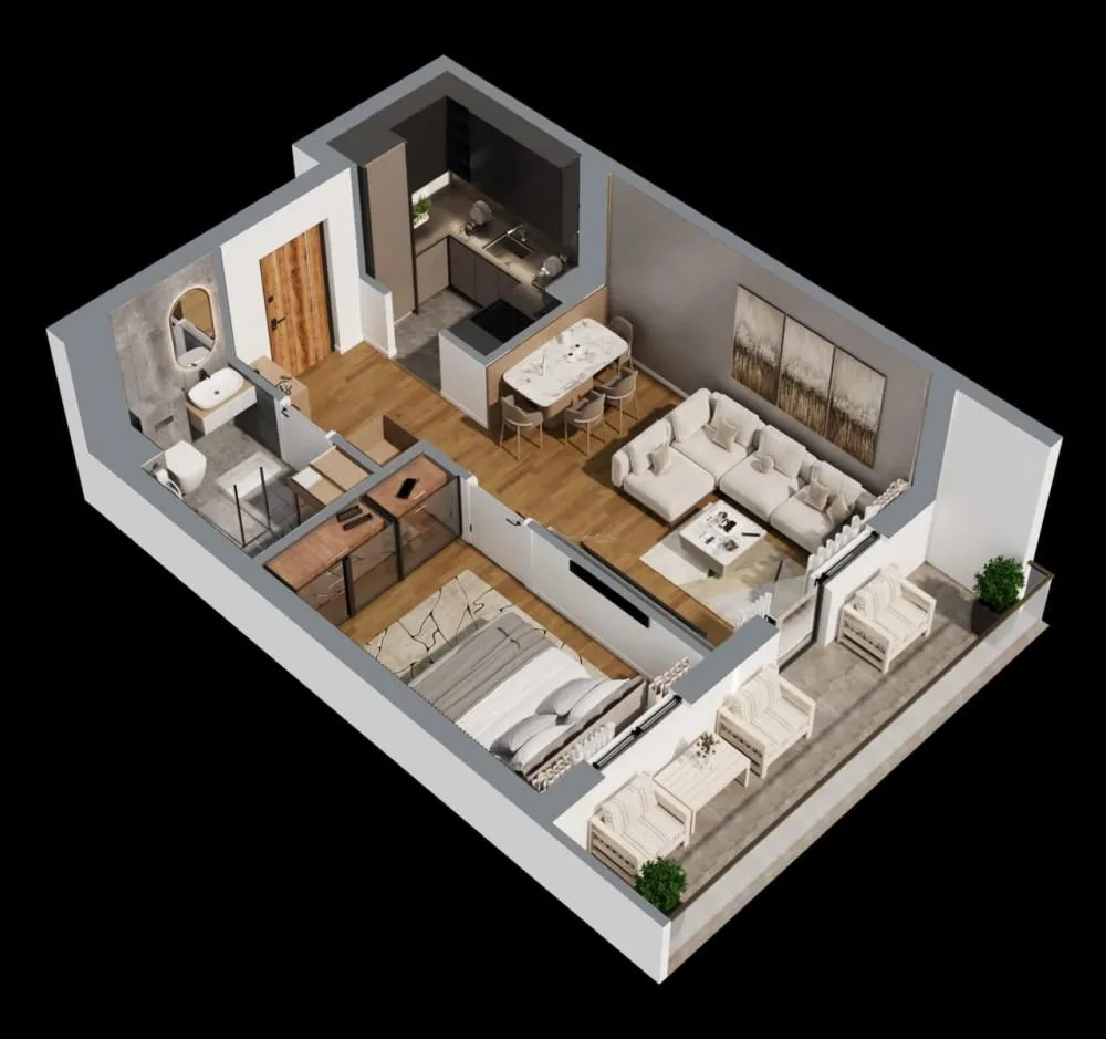 Prodaja, dvosoban stan, 45m², Bežanija, Beograd