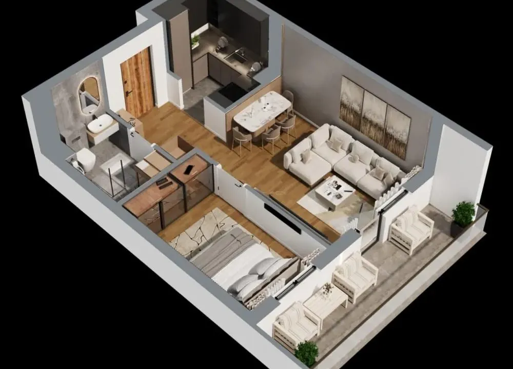 Sale, two bedroom apartment, 45m², Bežanija, Beograd