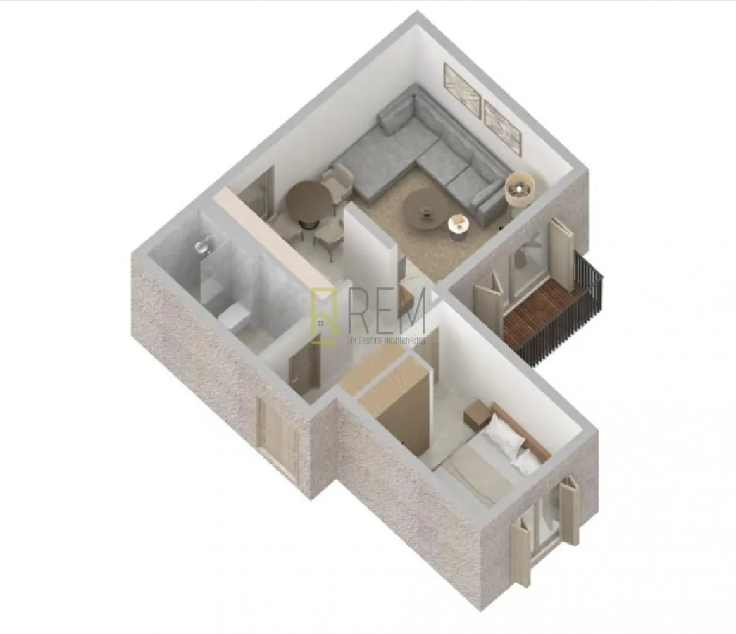 Prodaja, jednosoban stan, 39m², Meljine, Herceg Novi