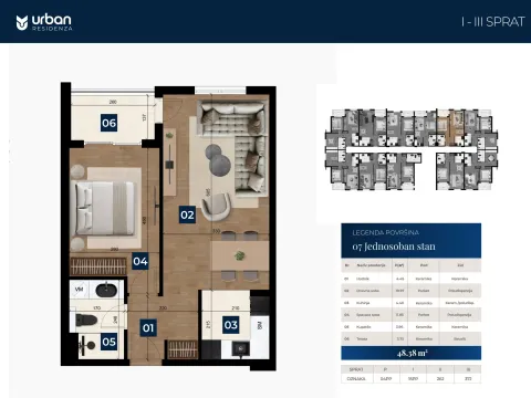 Prodaja, jednosoban stan, 48m², Zabjelo, Podgorica - image 2