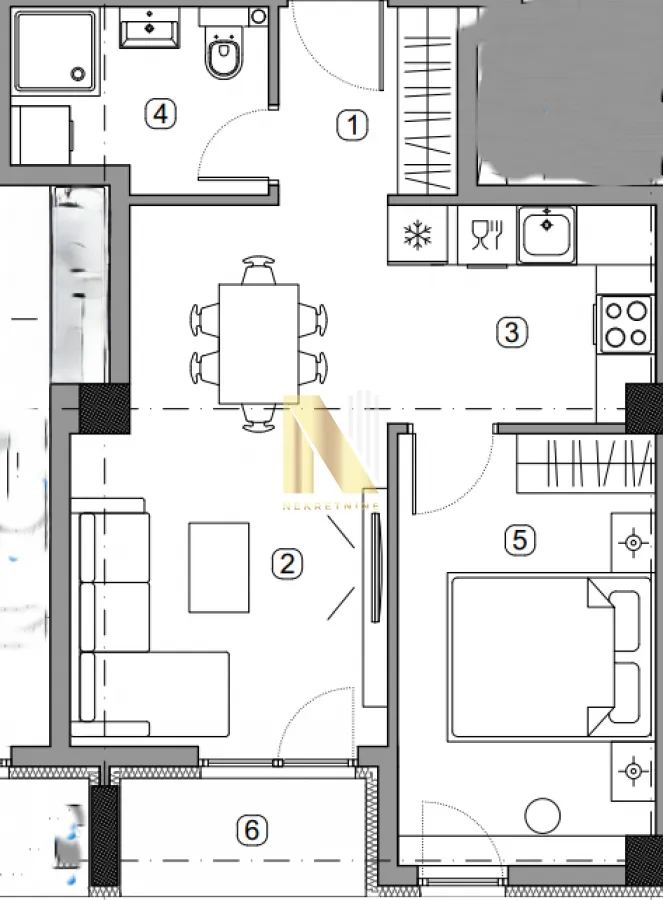 Prodaja, dvosoban stan, 44m², Centar, Inđija