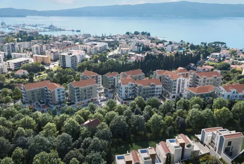 Pogled iz vazduha na stambeni kompleks blizu obale i marine. - image 12