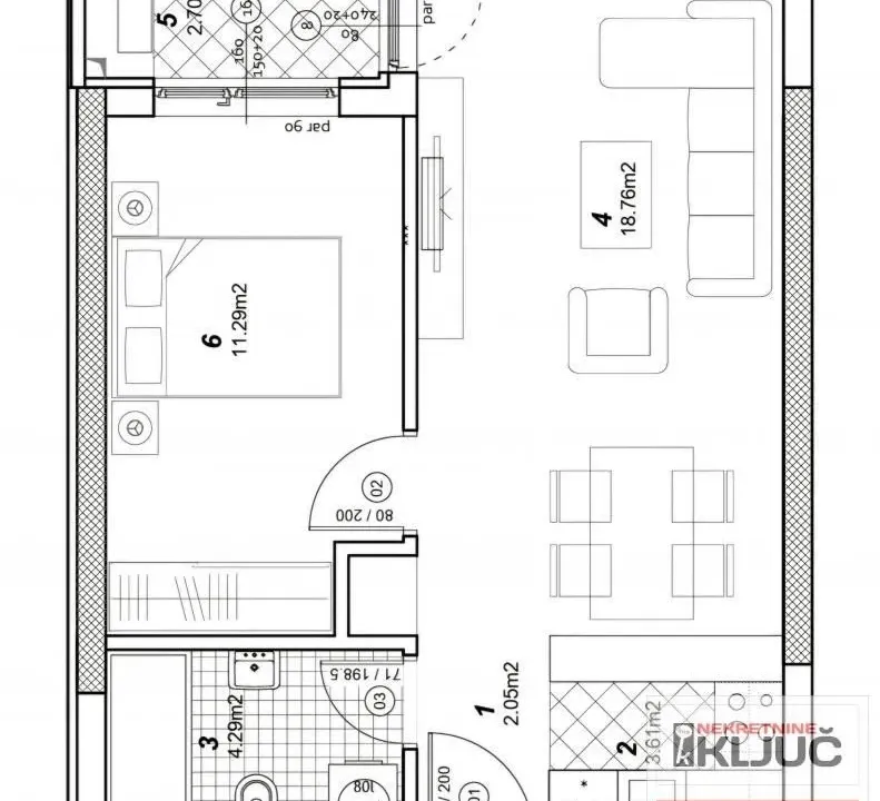 Sale, two bedroom apartment, 42m², Telep, Novi Sad Sve Podlokacije