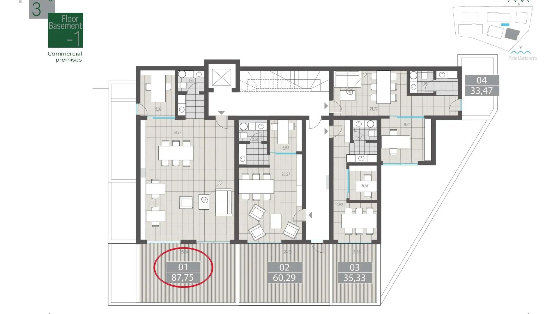 Sale, office space, 88m², Centar, Tivat