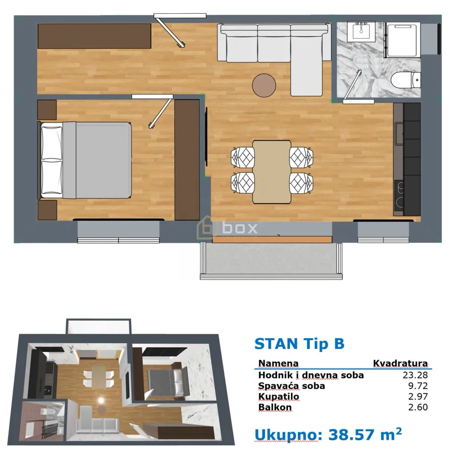 Sale, one bedroom apartment, 35m², Durlan, Niš