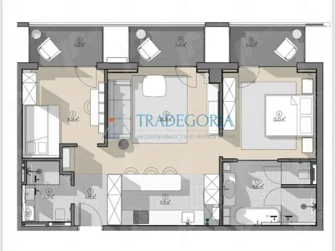 Prodaja, dvosoban stan, 82m², Budva, Crna Gora - image 3